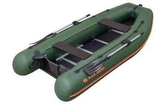 Kolibri KM-400DSL green motor keel inflatable boat + plywood deck