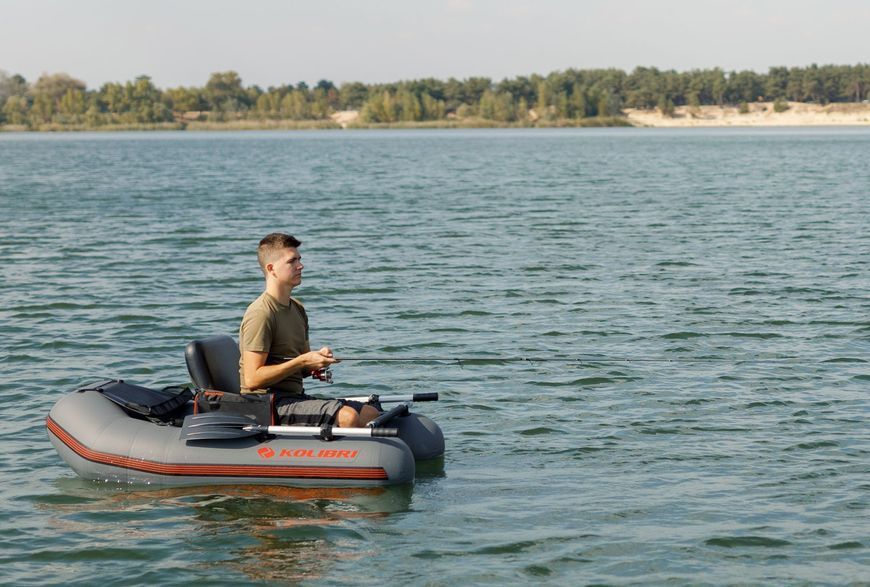 Kolibri K-180F (Bateau &agrave; rames gonflable gris fonc&eacute; + Air-Deck)