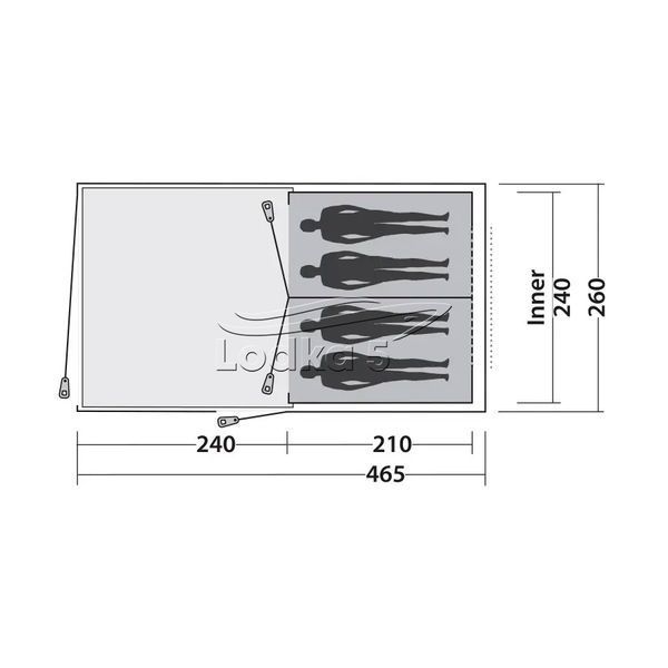 Палатка Easy Camp Galaxy 400 Steel Blue (синяя, 4-местная) (120413)