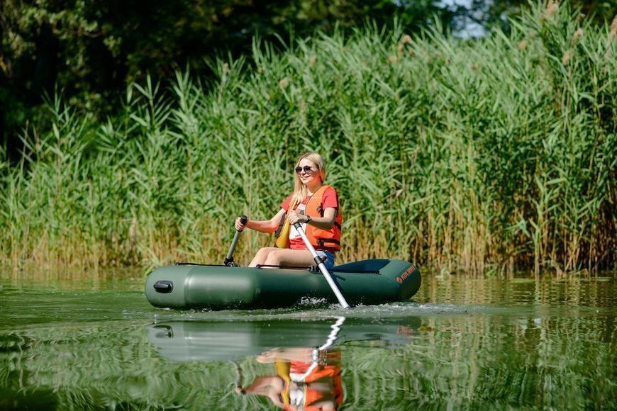 Kolibri K-190 green inflatable rowing boat, without deck