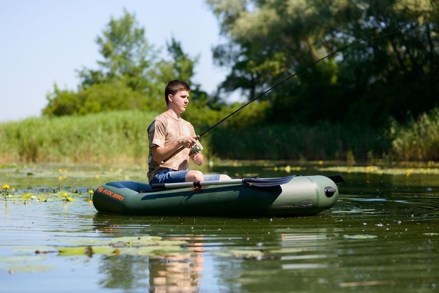 Kolibri K-190 green inflatable rowing boat, without deck