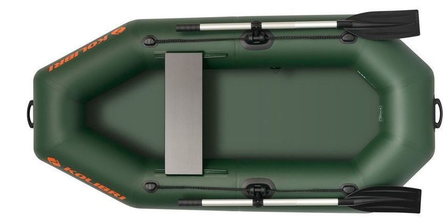 Kolibri K-210 green inflatable rowing boat, without deck
