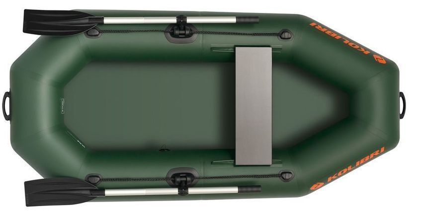 Kolibri K-210 green inflatable rowing boat, without deck
