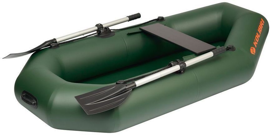 Kolibri K-210 green inflatable rowing boat, without deck
