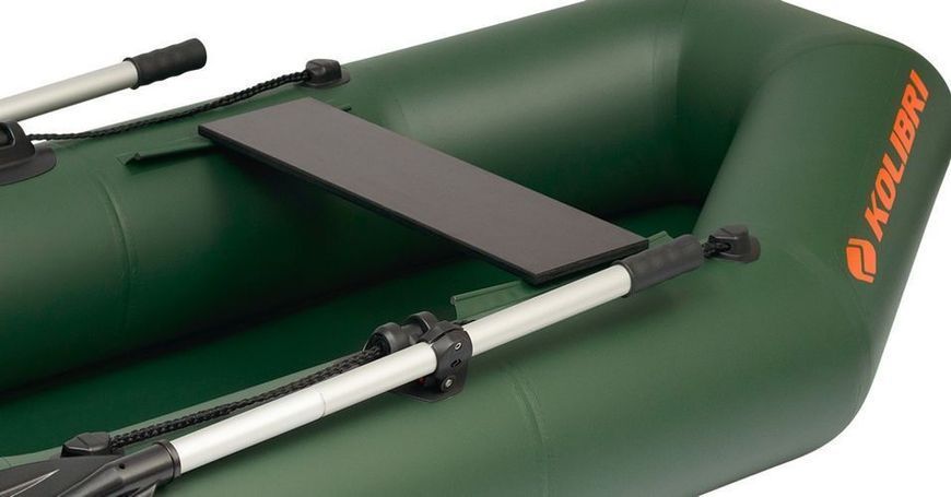 Kolibri K-210 green inflatable rowing boat, without deck