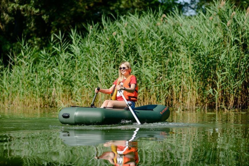 Kolibri K-210 green inflatable rowing boat, without deck