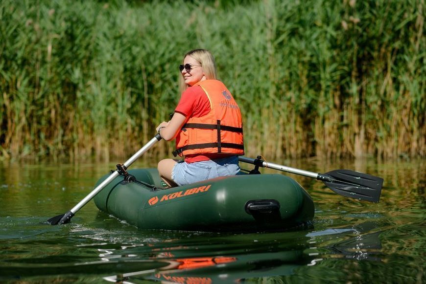 Kolibri K-210 green inflatable rowing boat, without deck