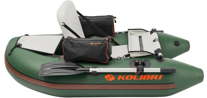 Bateau &agrave; rames gonflable vert Kolibri K-180F avec pont gonflable