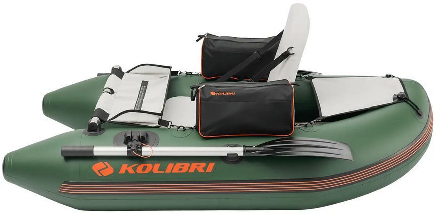 Bateau &agrave; rames gonflable vert Kolibri K-180F avec pont gonflable