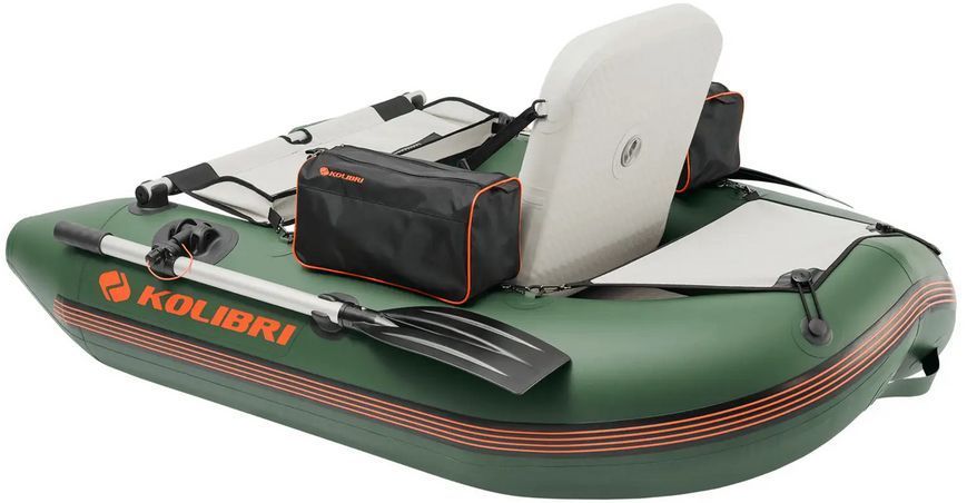 Bateau &agrave; rames gonflable vert Kolibri K-180F avec pont gonflable