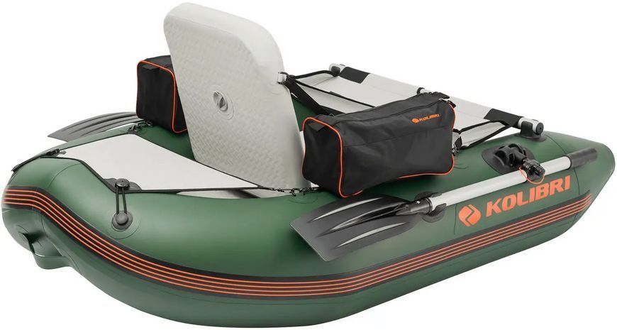 Bateau &agrave; rames gonflable vert Kolibri K-180F avec pont gonflable
