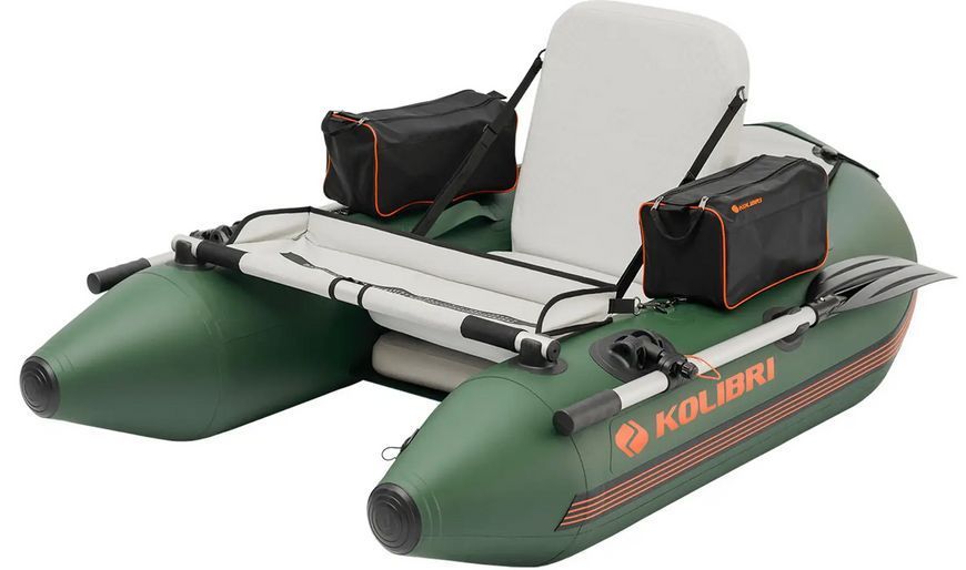 Bateau &agrave; rames gonflable vert Kolibri K-180F avec pont gonflable