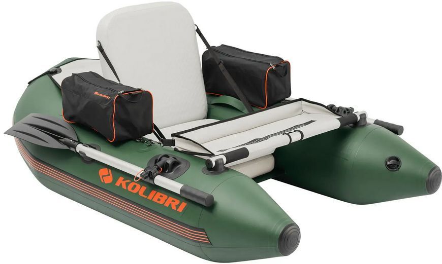 Bateau &agrave; rames gonflable vert Kolibri K-180F avec pont gonflable