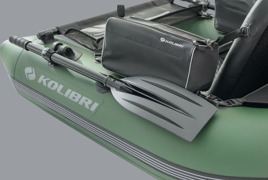 Bateau &agrave; rames gonflable vert Kolibri K-180F avec pont gonflable
