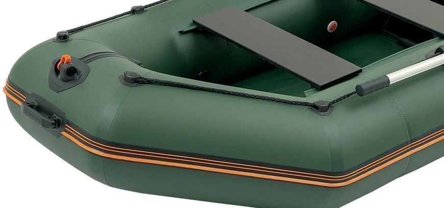 Embarcaci&oacute;n neum&aacute;tica a motor Kolibri KM-245 verde, sin cubierta