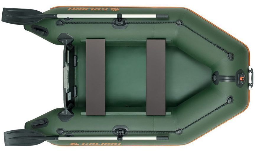 Embarcaci&oacute;n neum&aacute;tica a motor Kolibri KM-245 verde, sin cubierta