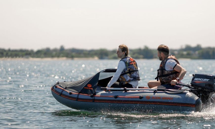 Kolibri KM-300XL dark gray motor inflatable boat + Air-Deck