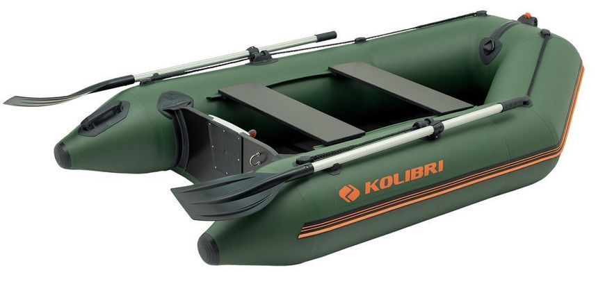 Колібрі КМ-245Д (Kolibri KM-245D Профі) зелений моторний кільовий надувний човен + слань-книжка Kolibri KM-245D Профи green фото