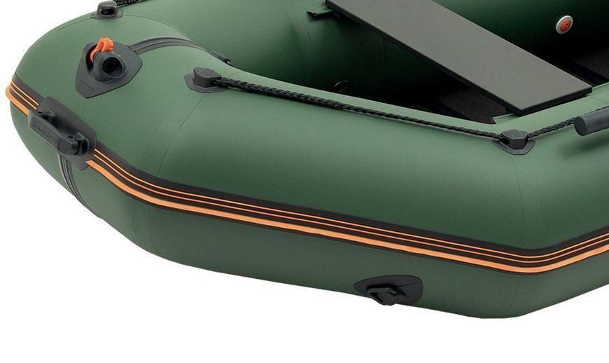 Kolibri KM-260D Profi, bateau pneumatique &agrave; quille motoris&eacute;e vert avec plancher repliable