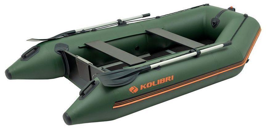 Kolibri KM-300D Profi green motor keel inflatable boat + plywood deck