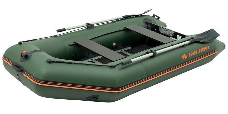 Kolibri KM-300D Profi green motor keel inflatable boat + plywood deck
