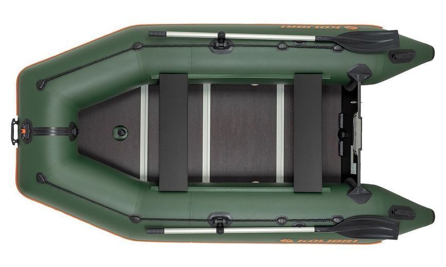 Kolibri KM-300D Profi green motor keel inflatable boat + plywood deck