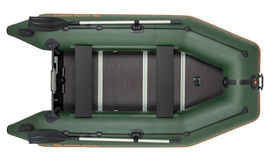 Kolibri KM-300D Profi green motor keel inflatable boat + plywood deck