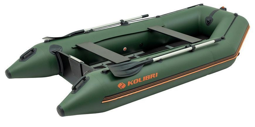 Kolibri KM-330D Profi green motor keel inflatable boat + plywood deck