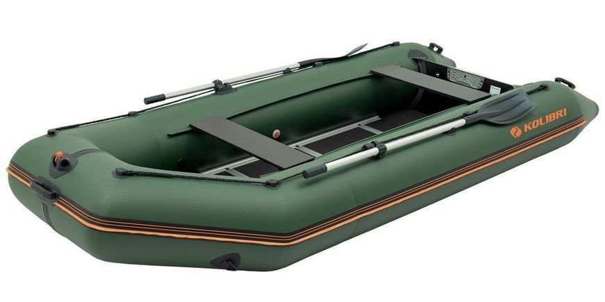 Kolibri KM-360D Profi green motor keel inflatable boat + plywood deck