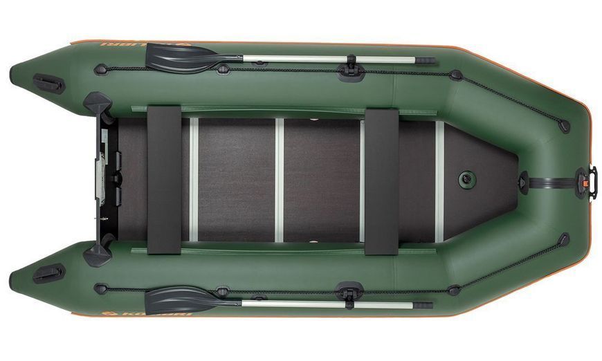 Kolibri KM-360D Profi green motor keel inflatable boat + plywood deck