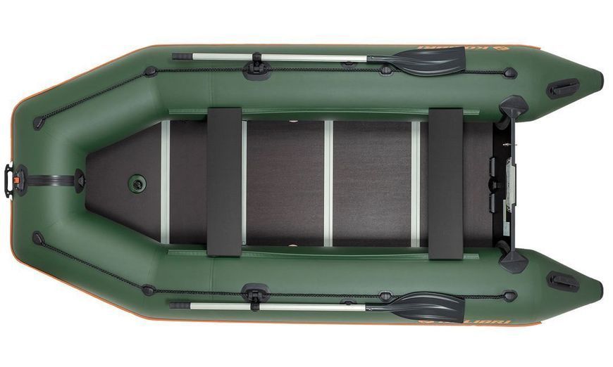 Kolibri KM-360D Profi green motor keel inflatable boat + plywood deck