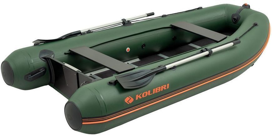Kolibri KM-330DSL green motor keel inflatable boat + plywood pail
