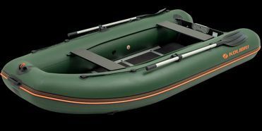 Kolibri KM-360DSL green motor keel inflatable boat + plywood pail