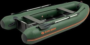 Kolibri KM-360DSL green motor keel inflatable boat + plywood pail