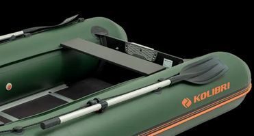Kolibri KM-360DSL green motor keel inflatable boat + plywood pail