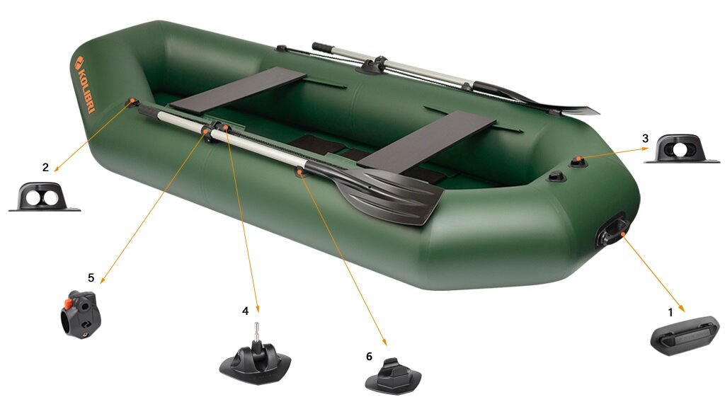 Accessories for the Kolibri K-280T inflatable boat from the Standard series