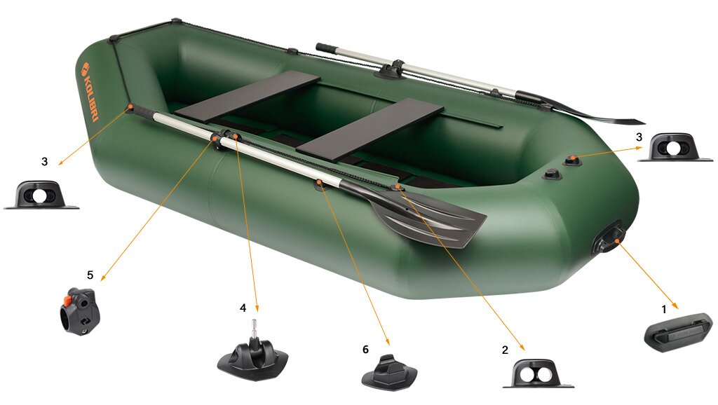 Accessories for the Kolibri K-280CT inflatable boat from the Standard series
