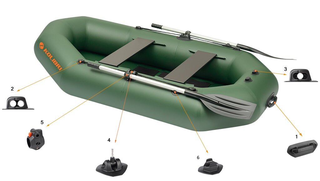 Accessories for the Kolibri K-250T inflatable boat from the Profi series
