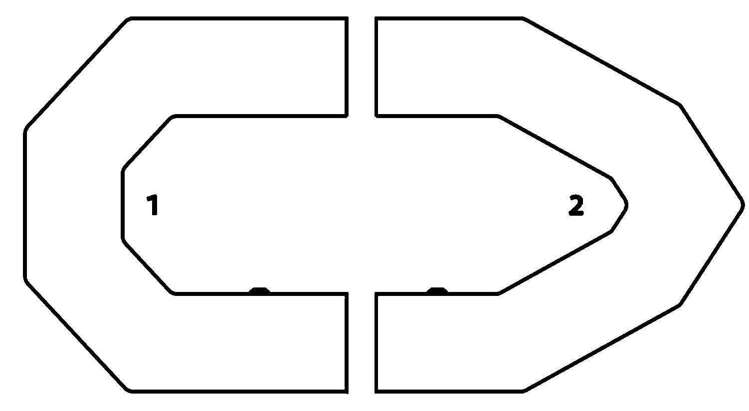 Compartment diagram of Kolibri K T Profi inflatable rowing boats