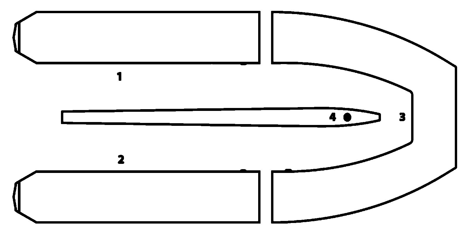 Compartment diagram of the Kolibri KM-360DSL Sea Line series boat