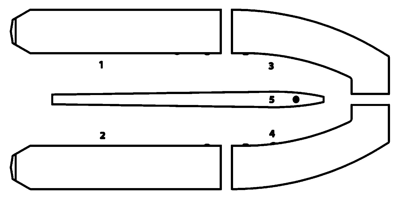 Compartment diagram of the Kolibri KM-400DSL Sea Line series boat